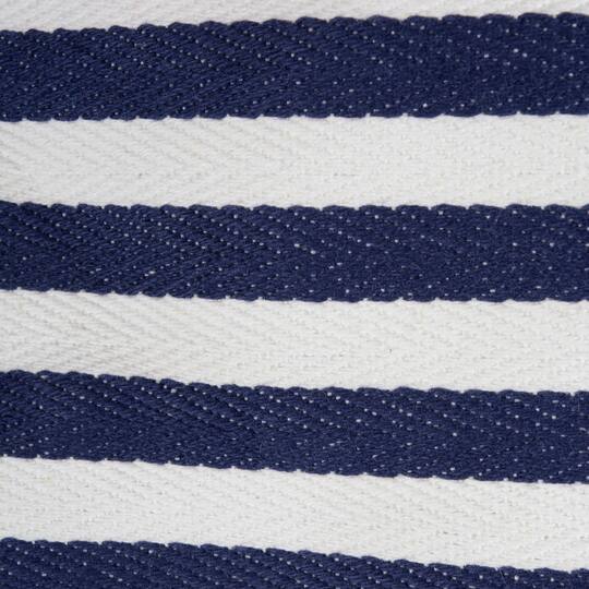 DII® 20" French Blue & White Striped Round PE-Coated Herringbone Cotton Laundry Hamper